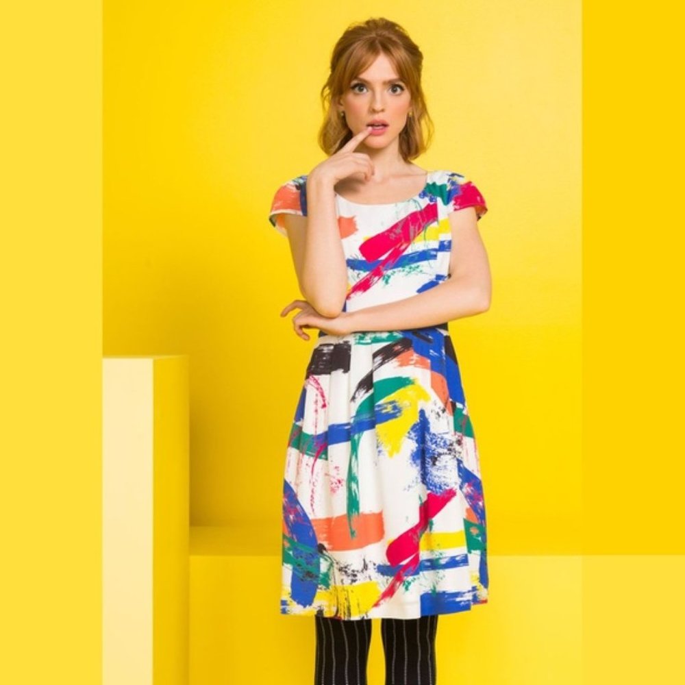 Modcloth Made for Each Other Dress in Brushstroke